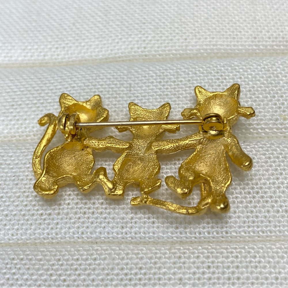 Vintage Kitty Cat Family Brooch Pin - Picture 2 of 6
